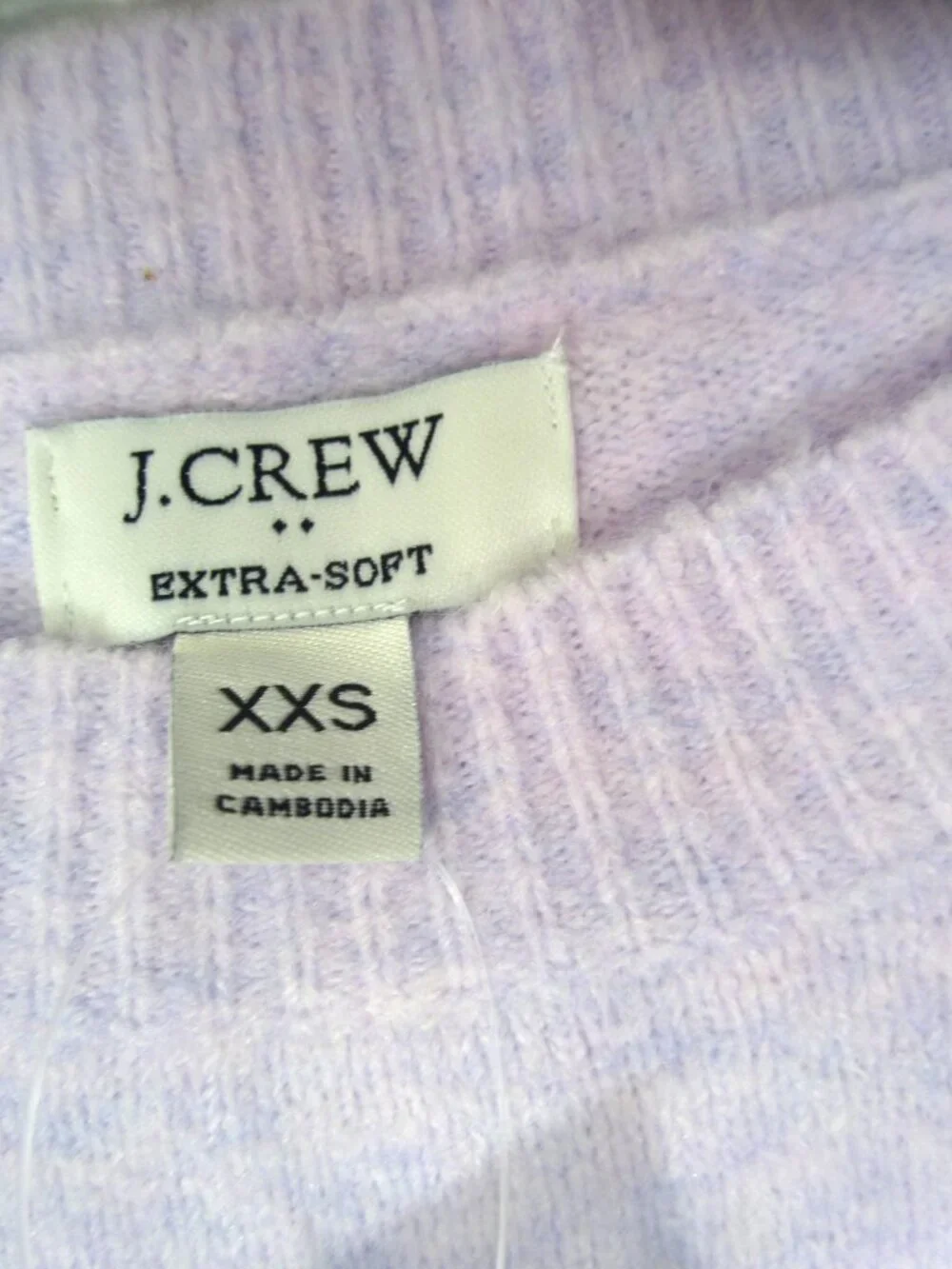 J. Crew Size XXS NEW Heathered Lavender Extra Soft Sweater Wool Acrylic Blend